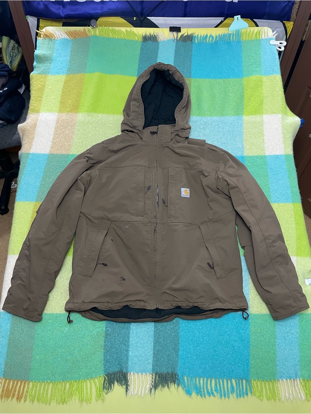 Carhartt Super Dux Full Swing Insulated Tech Jacket Tan Stained Men’s